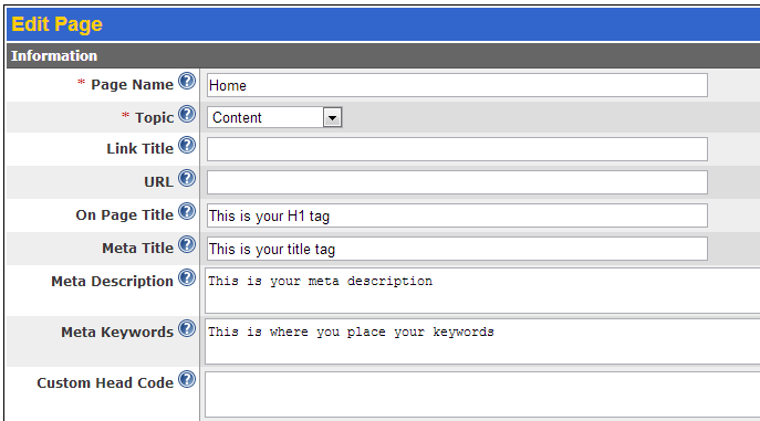 Implementing Meta Information